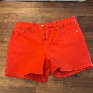 Banana Republic 3.5in in-seam orange reddish denim shorts / size 27/4